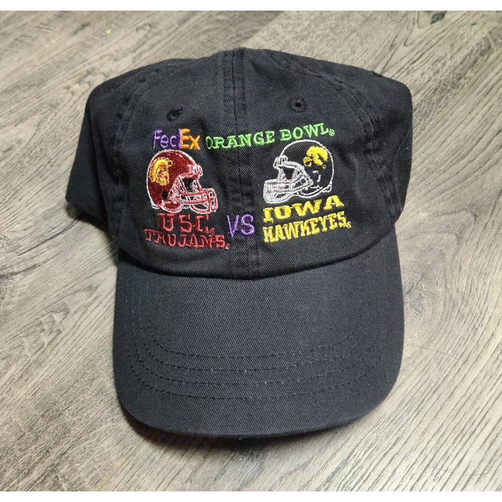 Vintage 2003 Ncaa Orange Bowl Iowa Hawkeyes V Usc Trojans Football Hat Cap